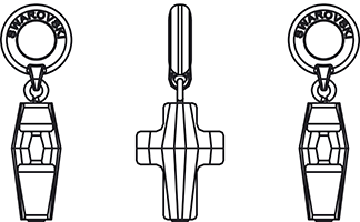 Swarovski BeCharmed & Pavé Beads - 87 005 - BeCharmed Crystal Cross Charm - Line Drawing